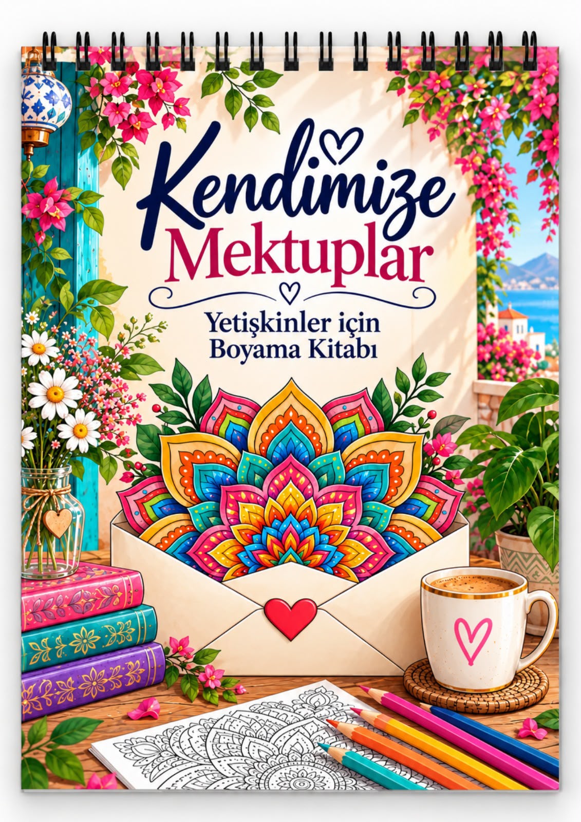 Mandala Boyama Kitabı - Yetişkinler İçin Boyama Sayfaları - Kendime Mektuplar